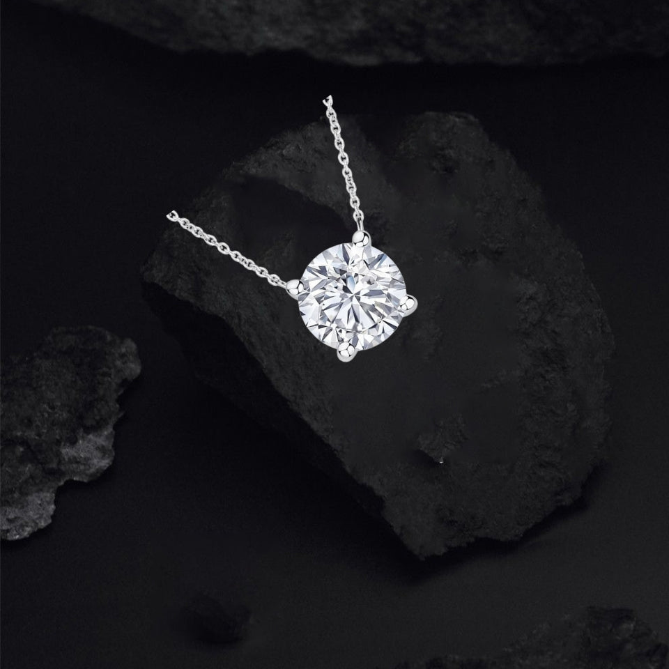 Round Solitaire Pendant Necklace
