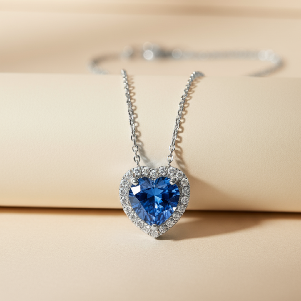Love Heart Birthstone Pendant Necklace