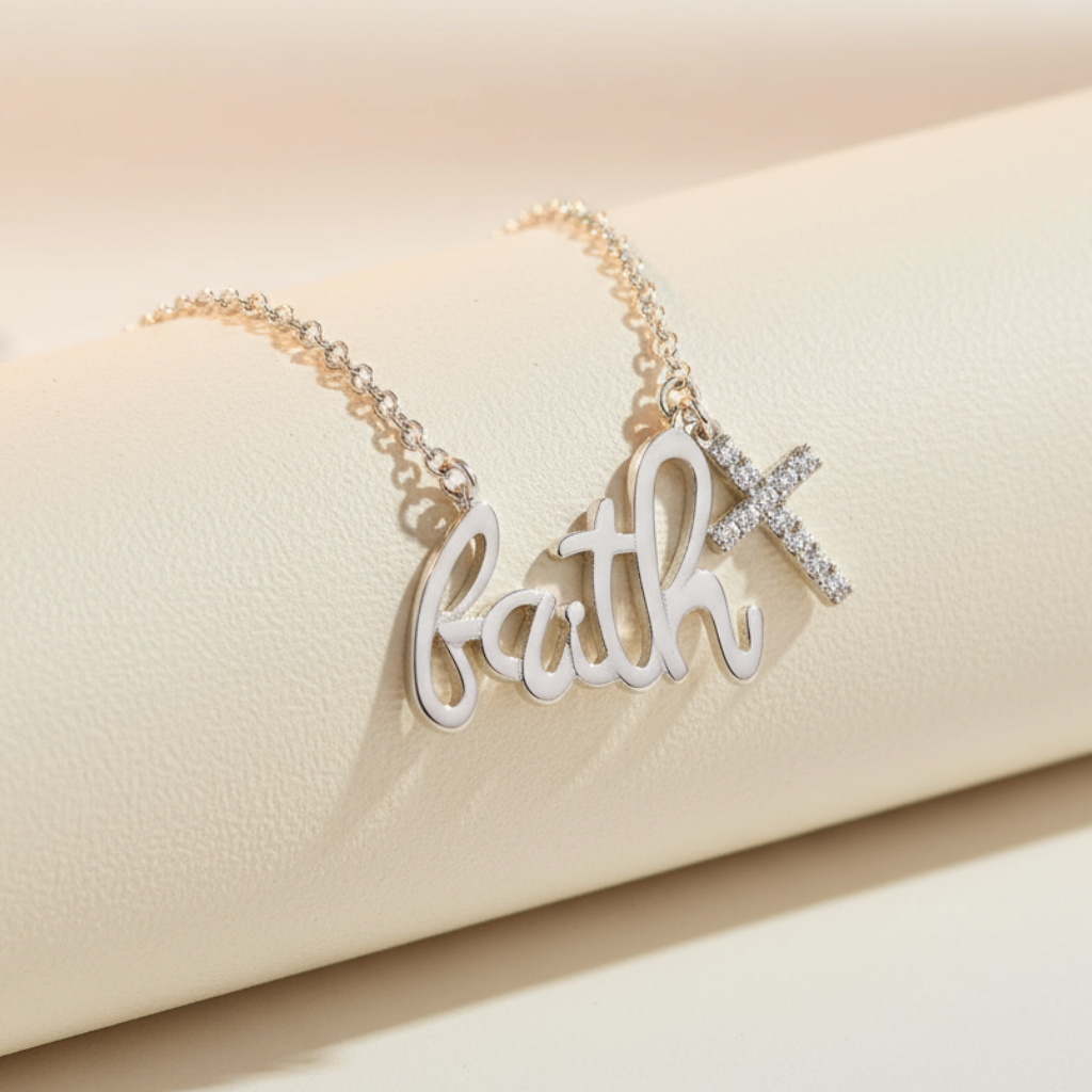 Cross Faith Charm Pendant Necklace