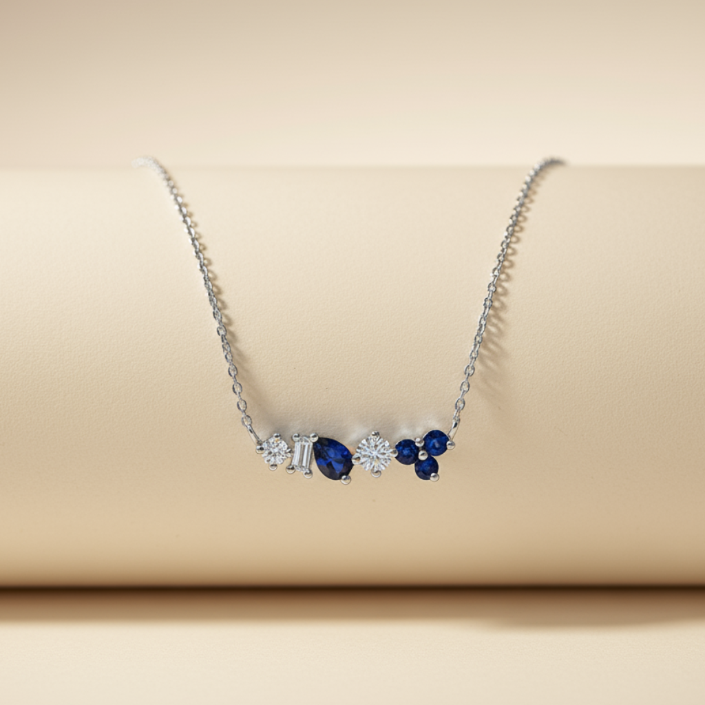Blue Sapphire Gemstone Pendant Necklace