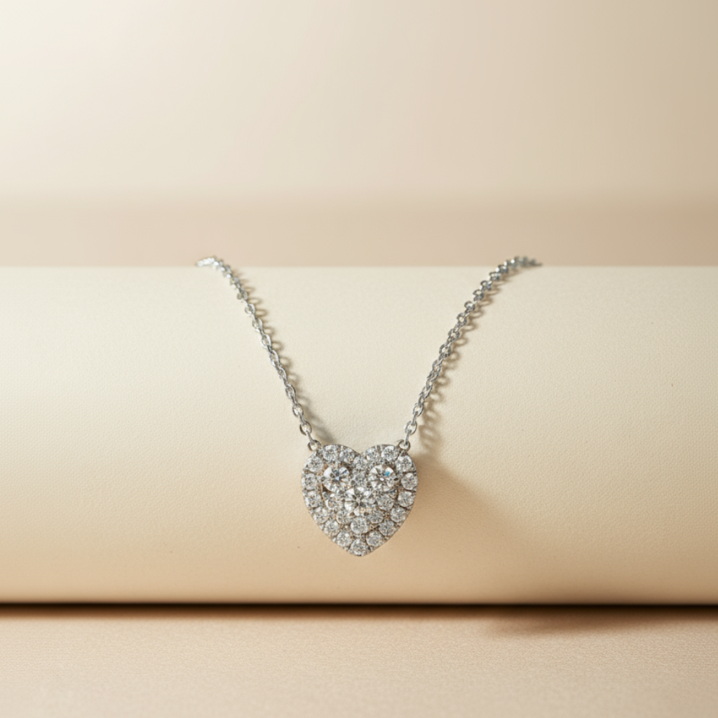 Eternal Halo Heart Pendant Necklace