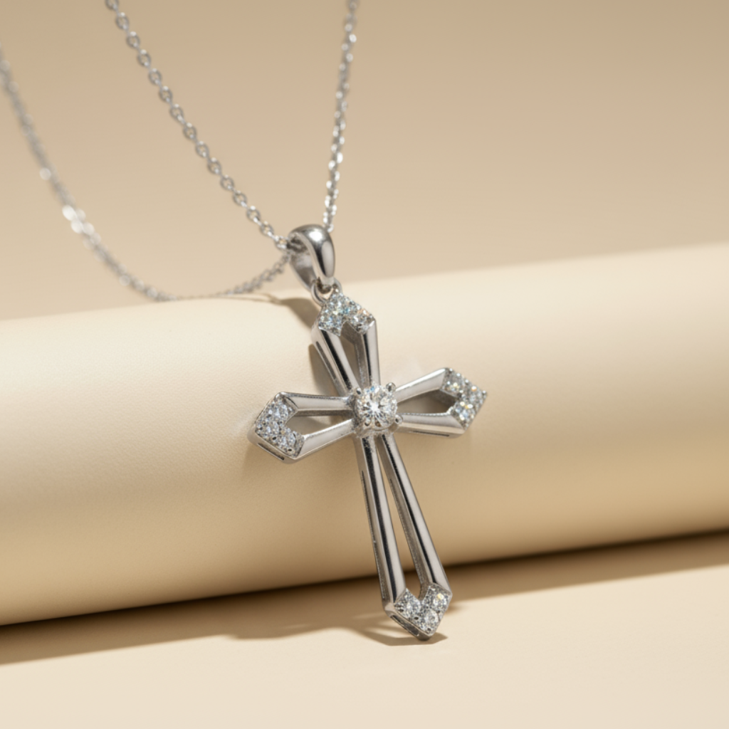 Open Cross Pendant Necklace