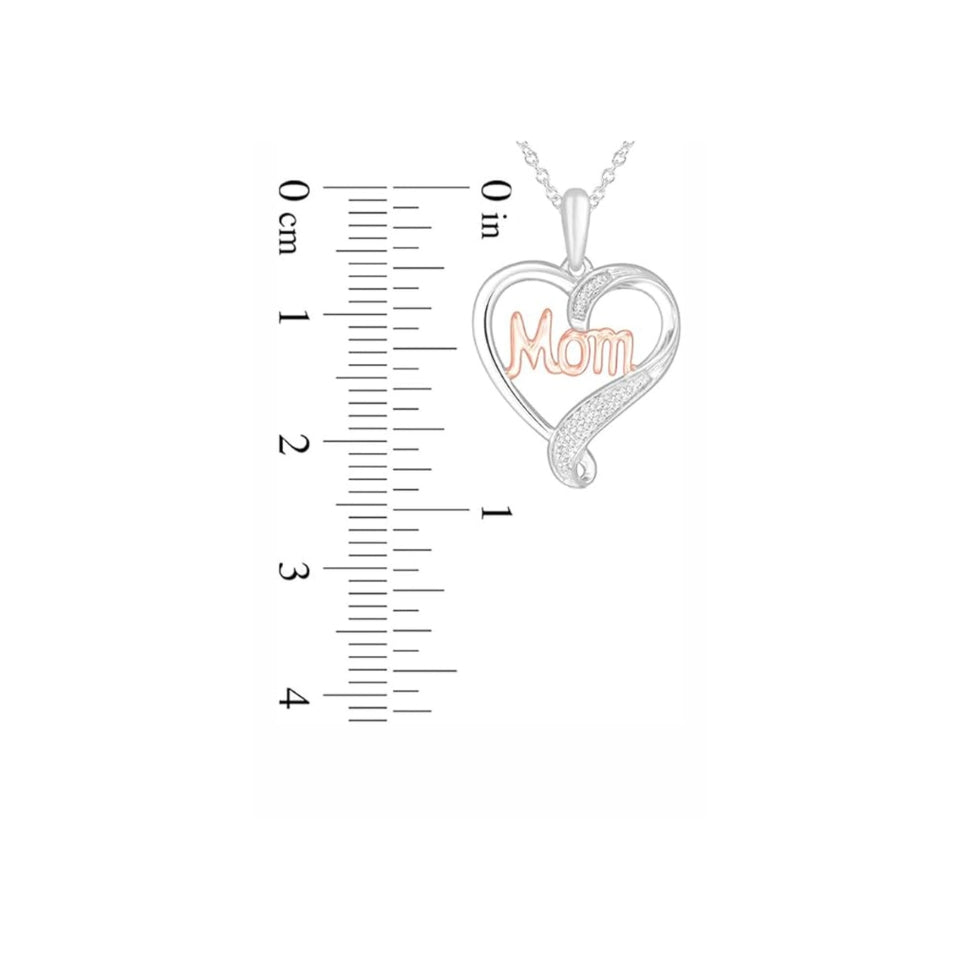 Solid Mom Heart Pendant Necklace
