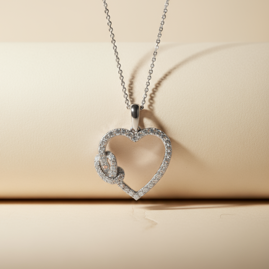 Knotted Heart Pendant Necklace.