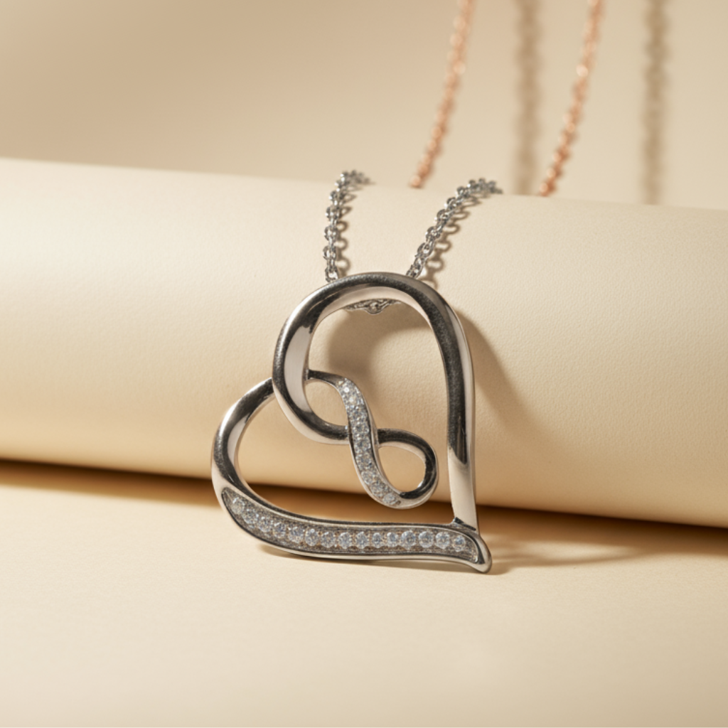 Infinity Love Heart Pendant Necklace