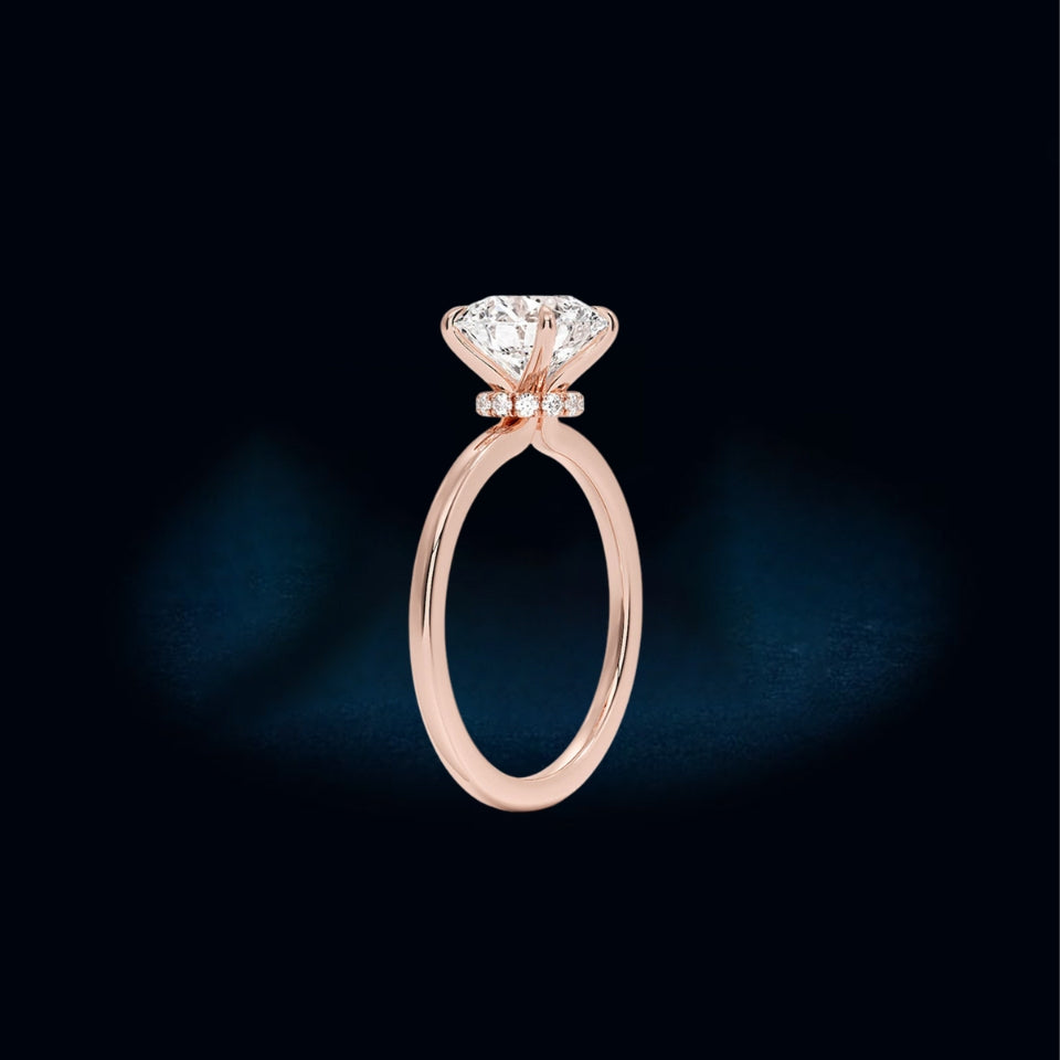 Secret Halo Round Cut Moissanite Ring