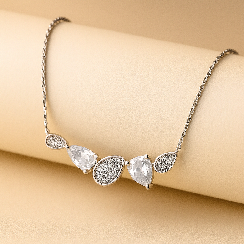 Pear Shape Cluster Pendant Necklace