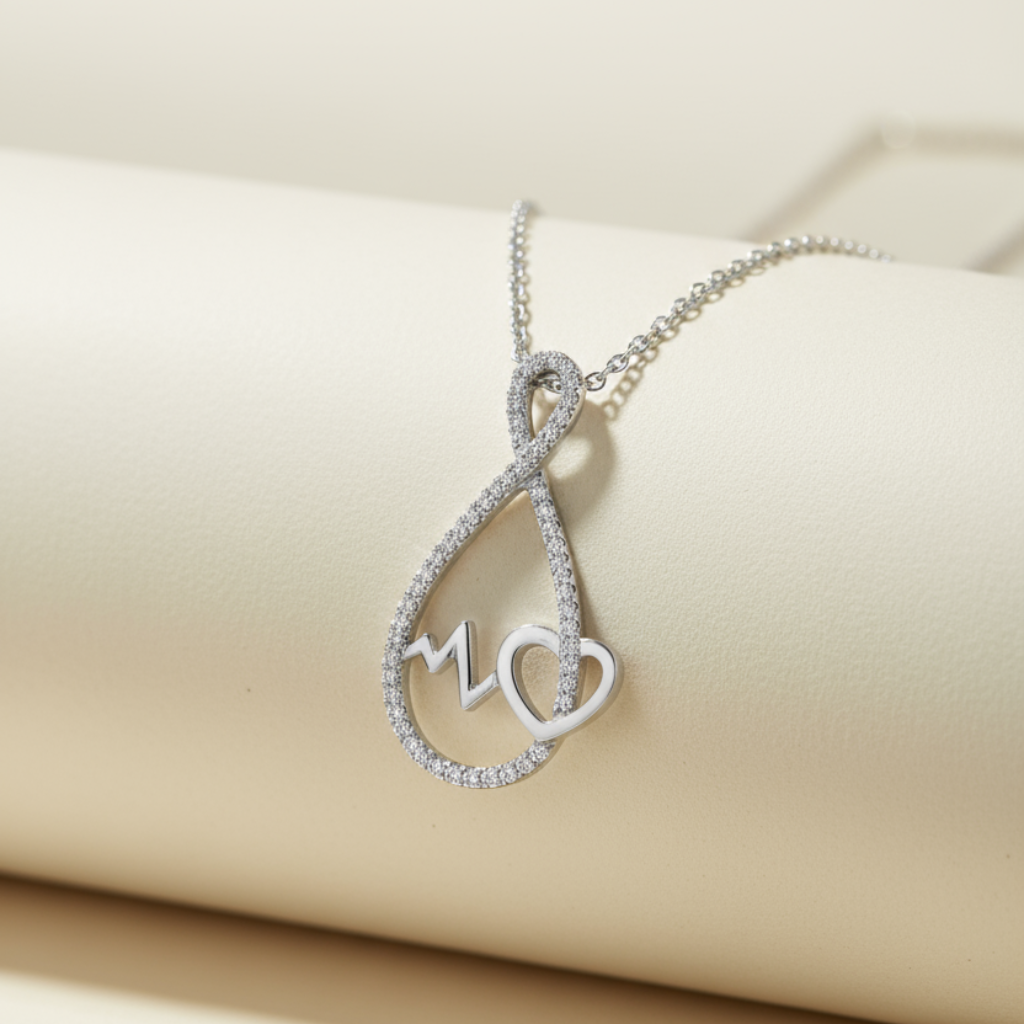 Heartbeat Infinity Pendant Necklace