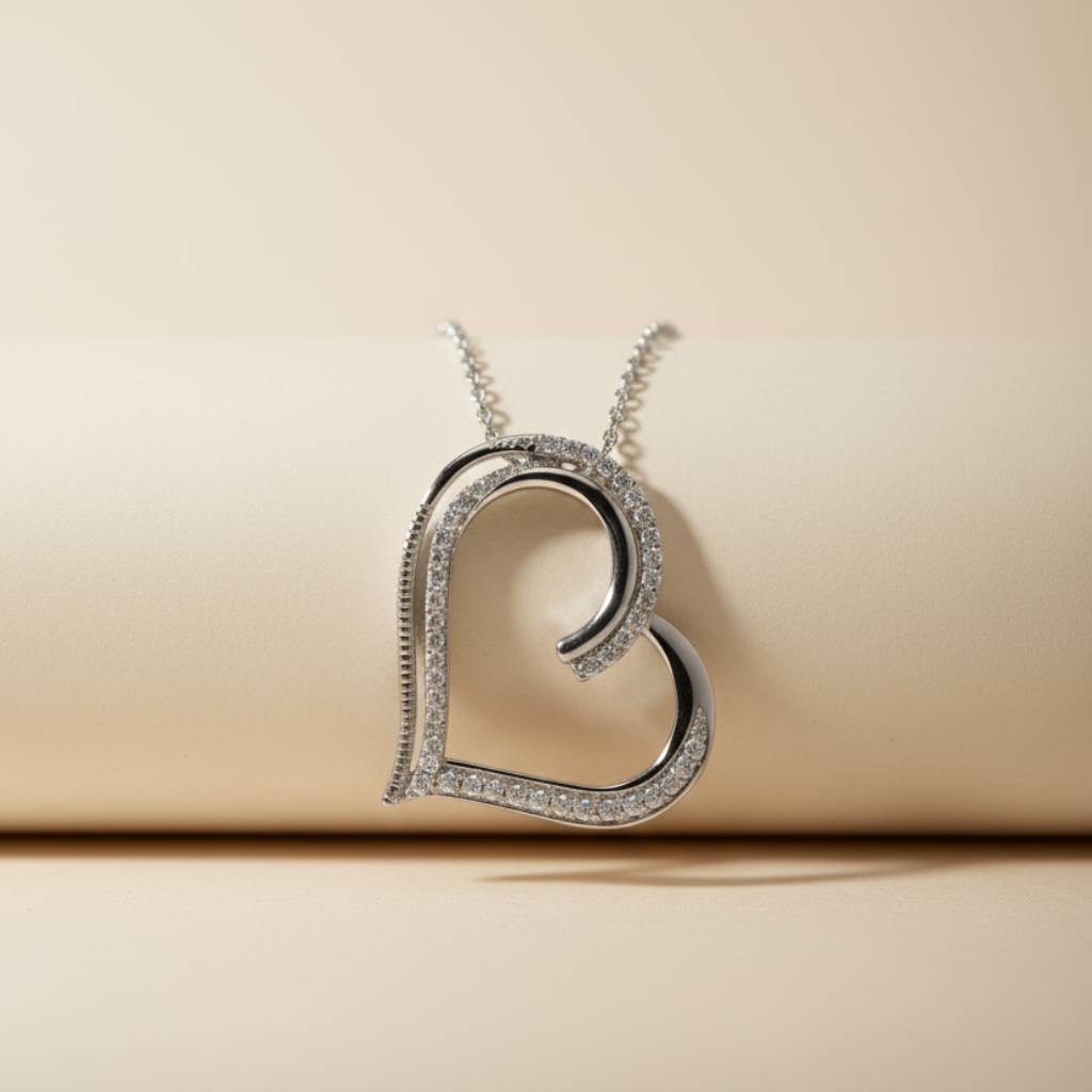 Moissanite Diamond Heart Pendant Necklace