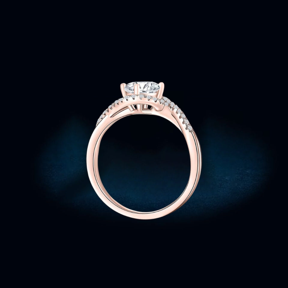 Twisted Moissanite Engagement Ring