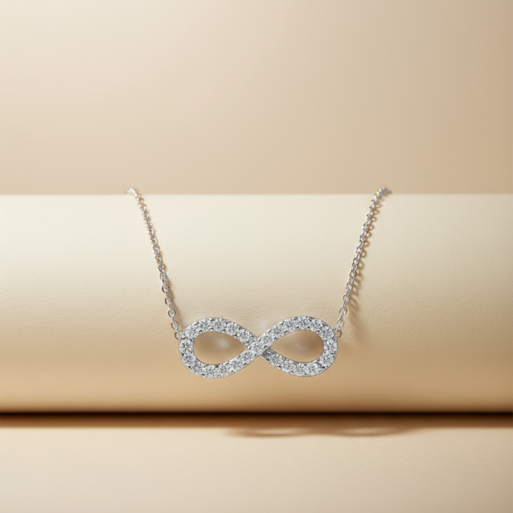 Sideways Infinity Pendant Necklace