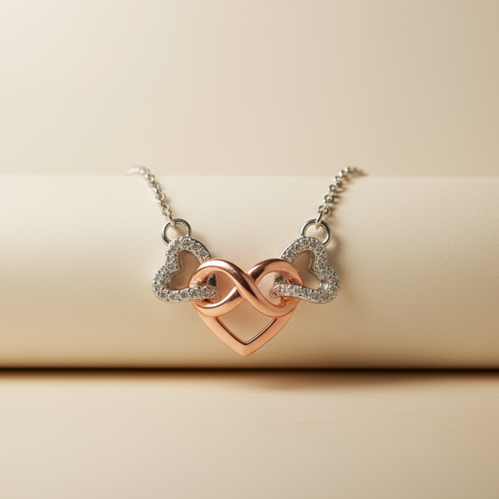 Infinity Heart Interlocking Pendant Necklace