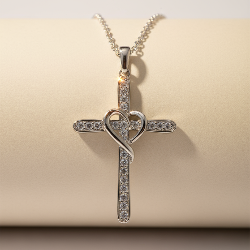 Cross Heart Pendant Necklace