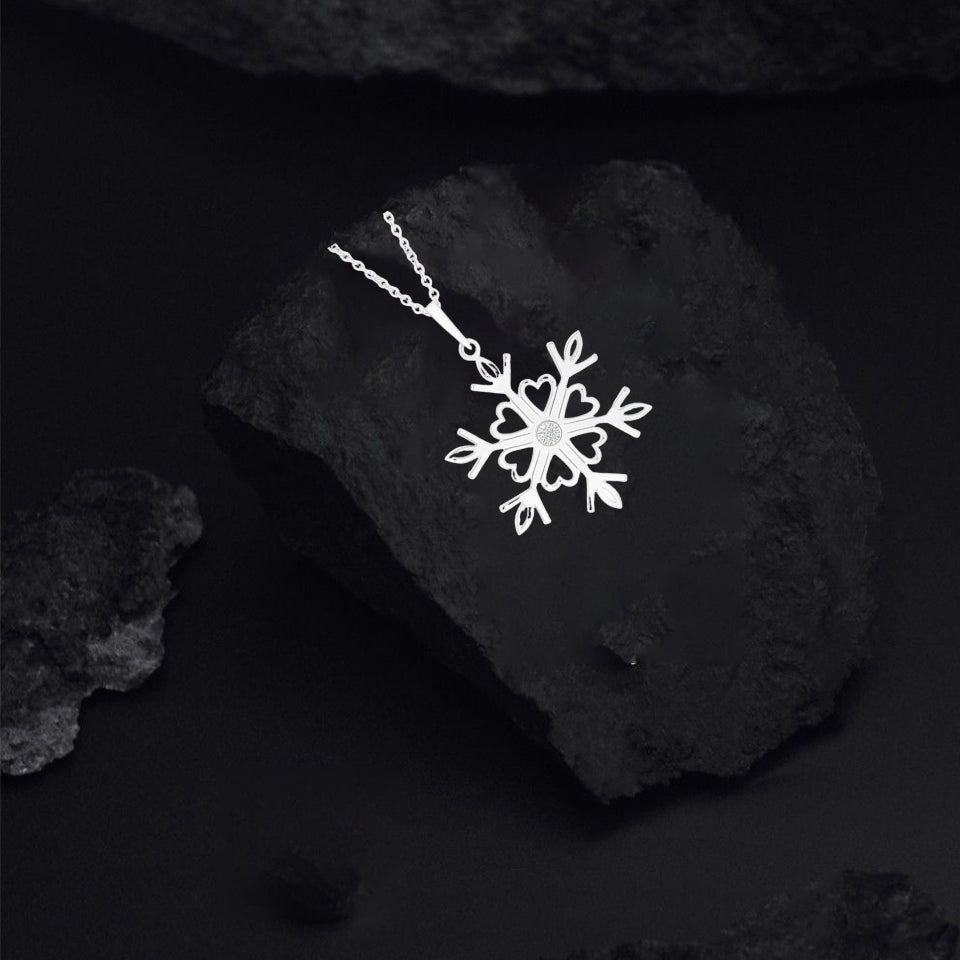 Heart Snowflake Pendant Necklace