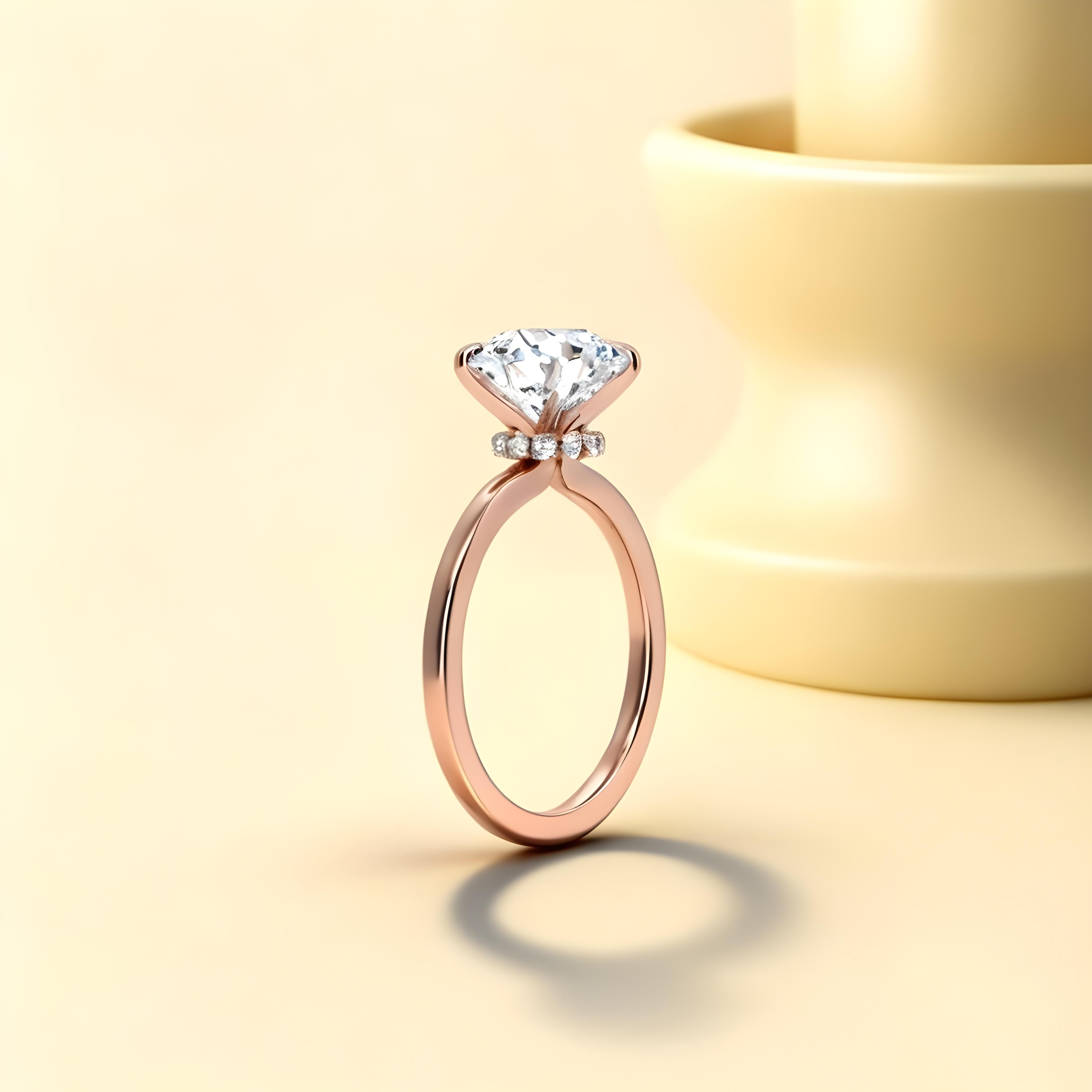Secret Halo Round Cut Moissanite Ring