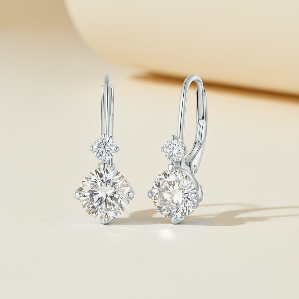 Hypoallergenic Moissanite Diamond Hoop Earrings