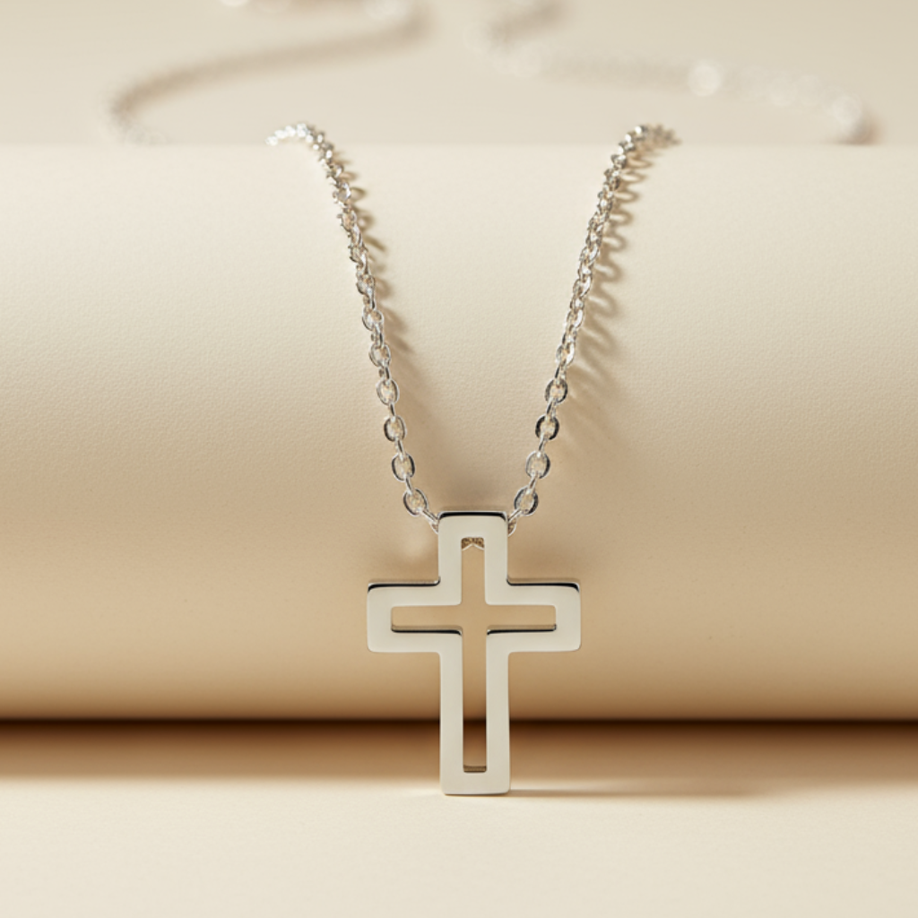 Cross Outline Pendant Necklace