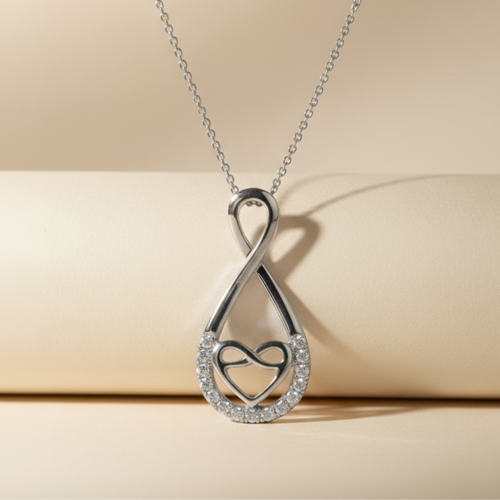 Infinity with Heart Pendant Necklace