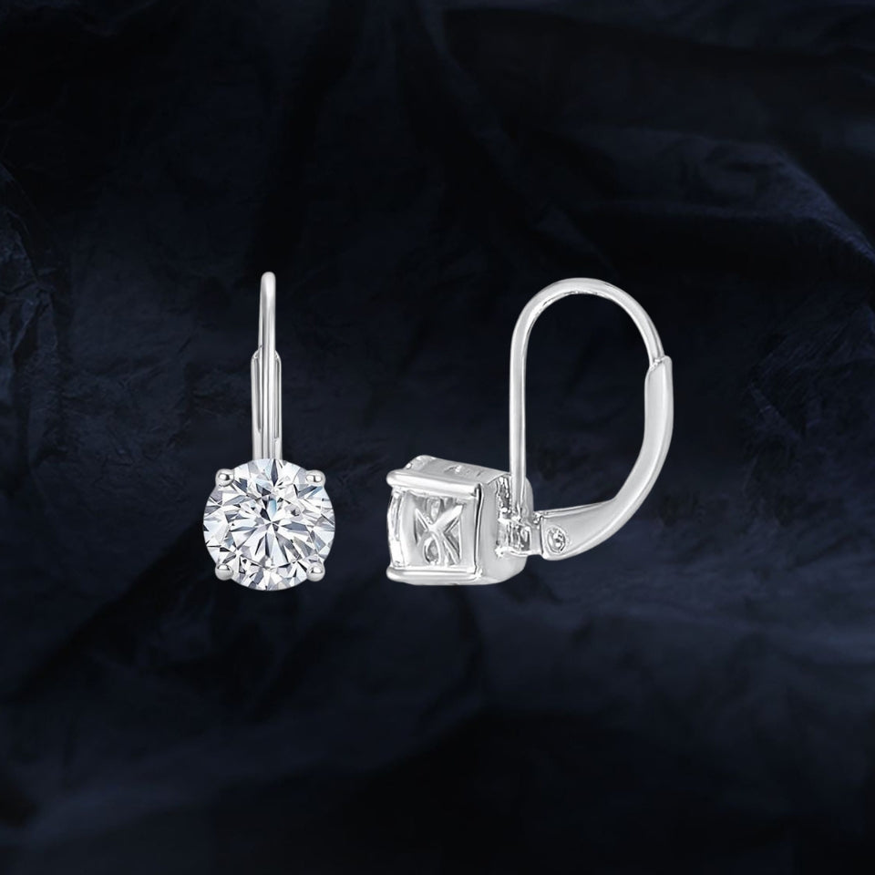 Moissanite Dangle Hoop Earrings