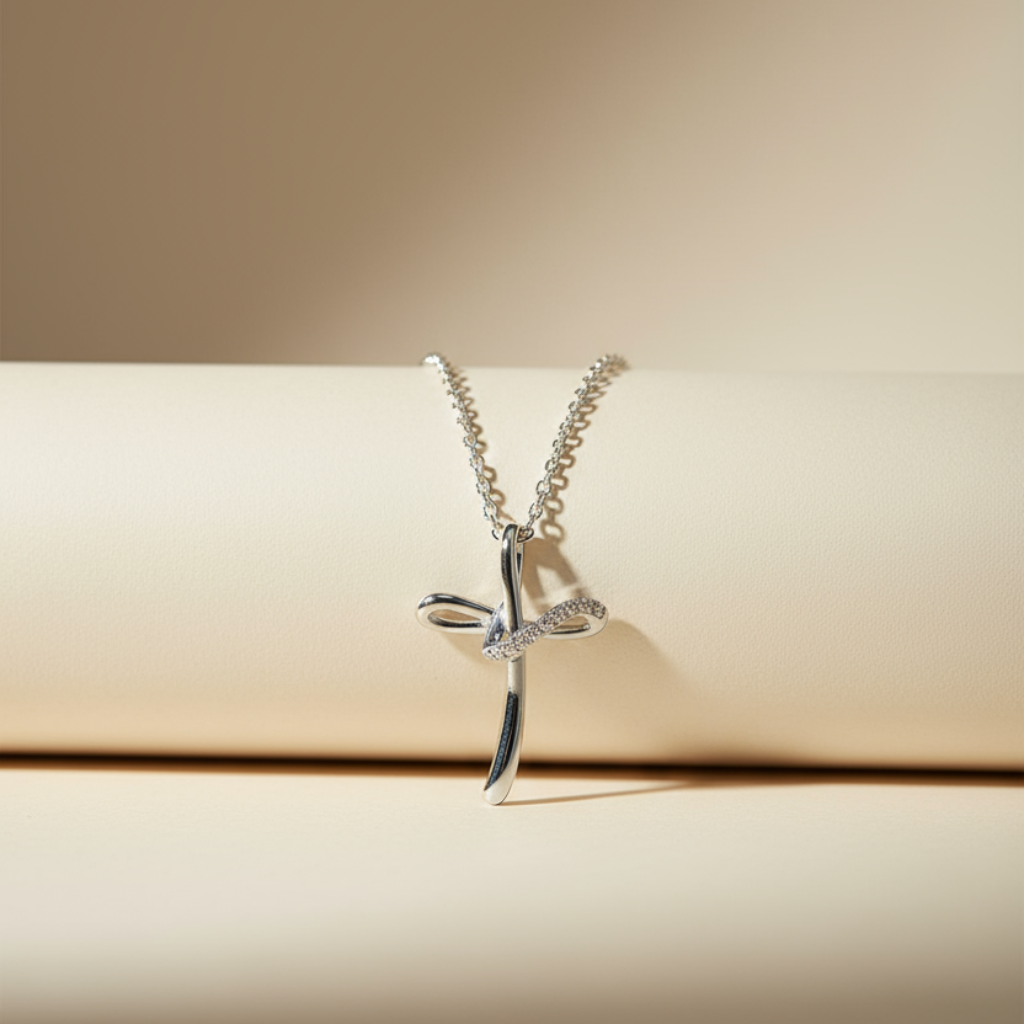 Infinity Loop Cross Pendant Necklace