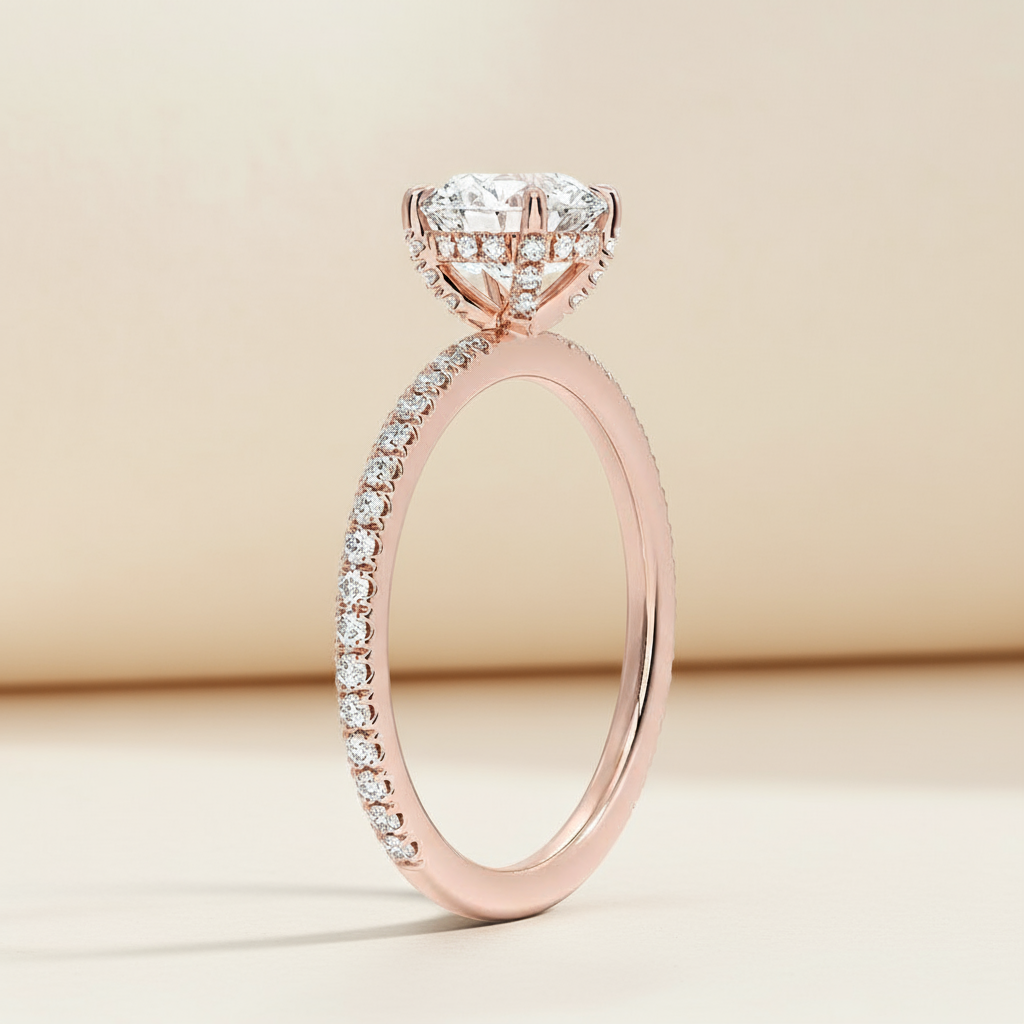 Round Cut Moissanite Diamond Ring