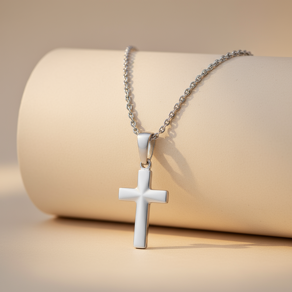 Silver Cross Pendant Necklace