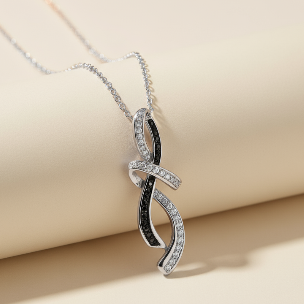 B&W Infinity Pendant Necklace