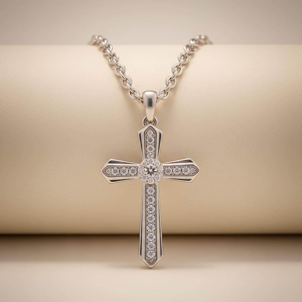 Layered Style Cross Pendant Necklace