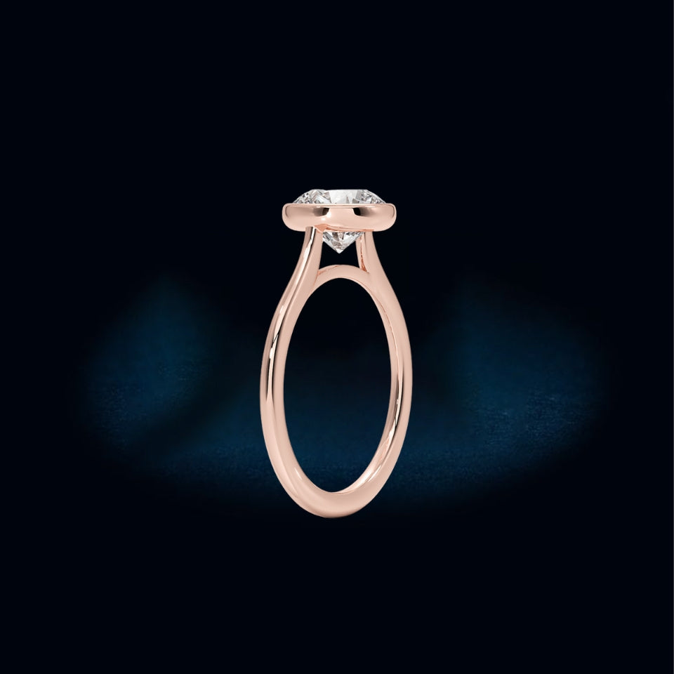 Round Bezel Setting Moissanite Ring