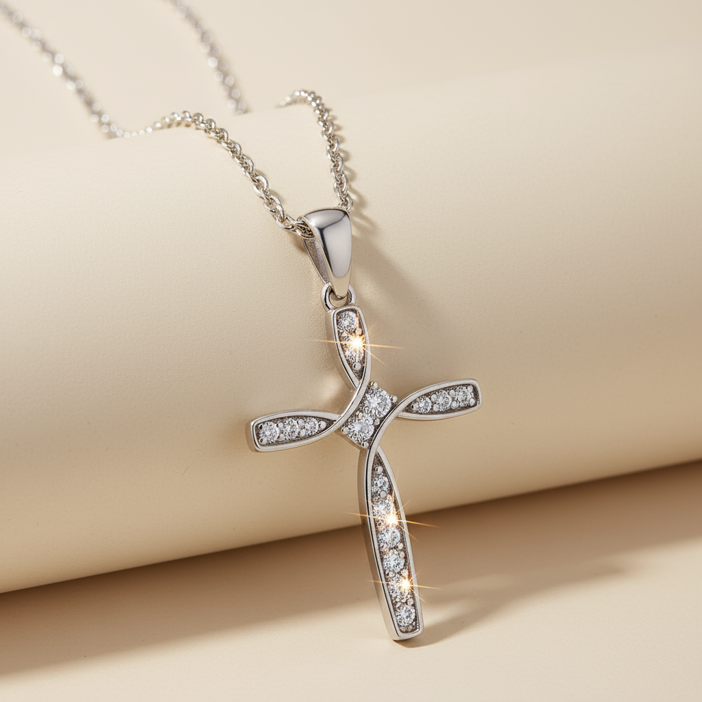 Bypass Cross Pendant Necklace