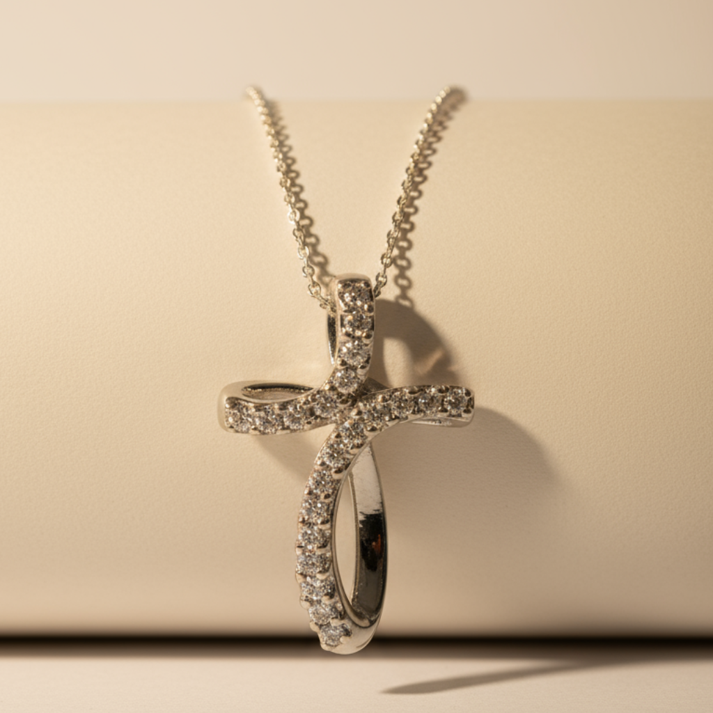 Open Loop Cross Pendant Necklace