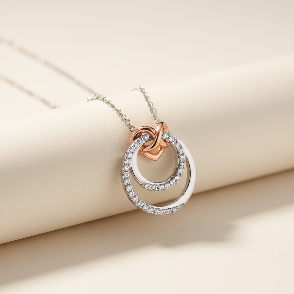 Double Circle Pendant Necklace