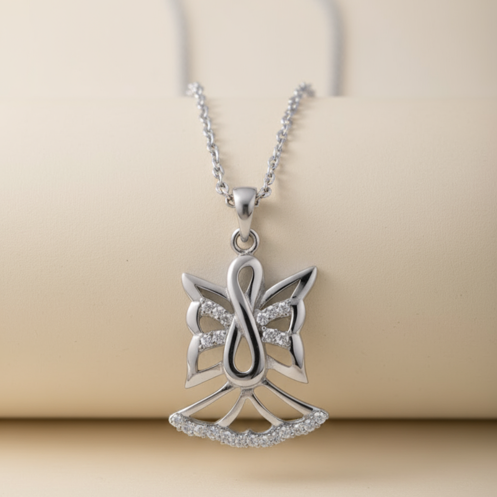 Infinity Angel Outline Pendant Necklace
