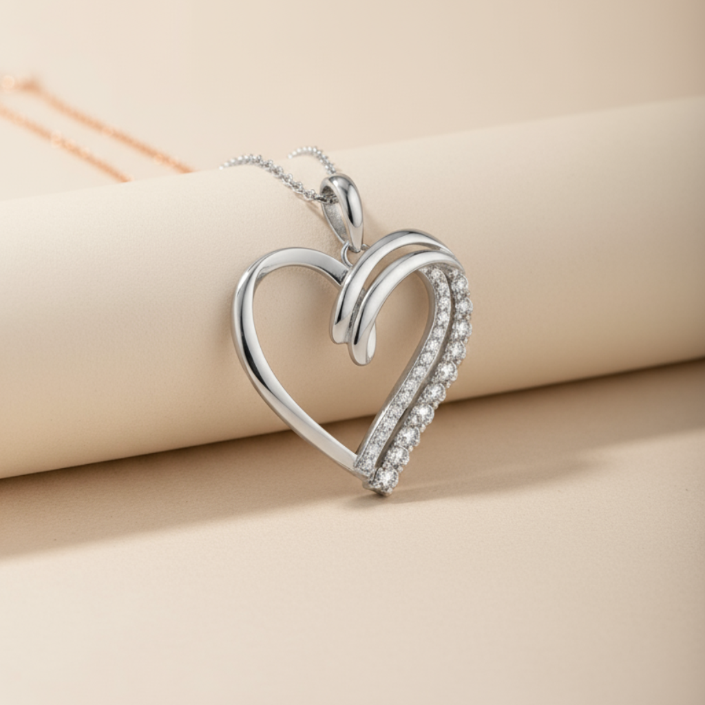 Round Looping Heart Pendant Necklace