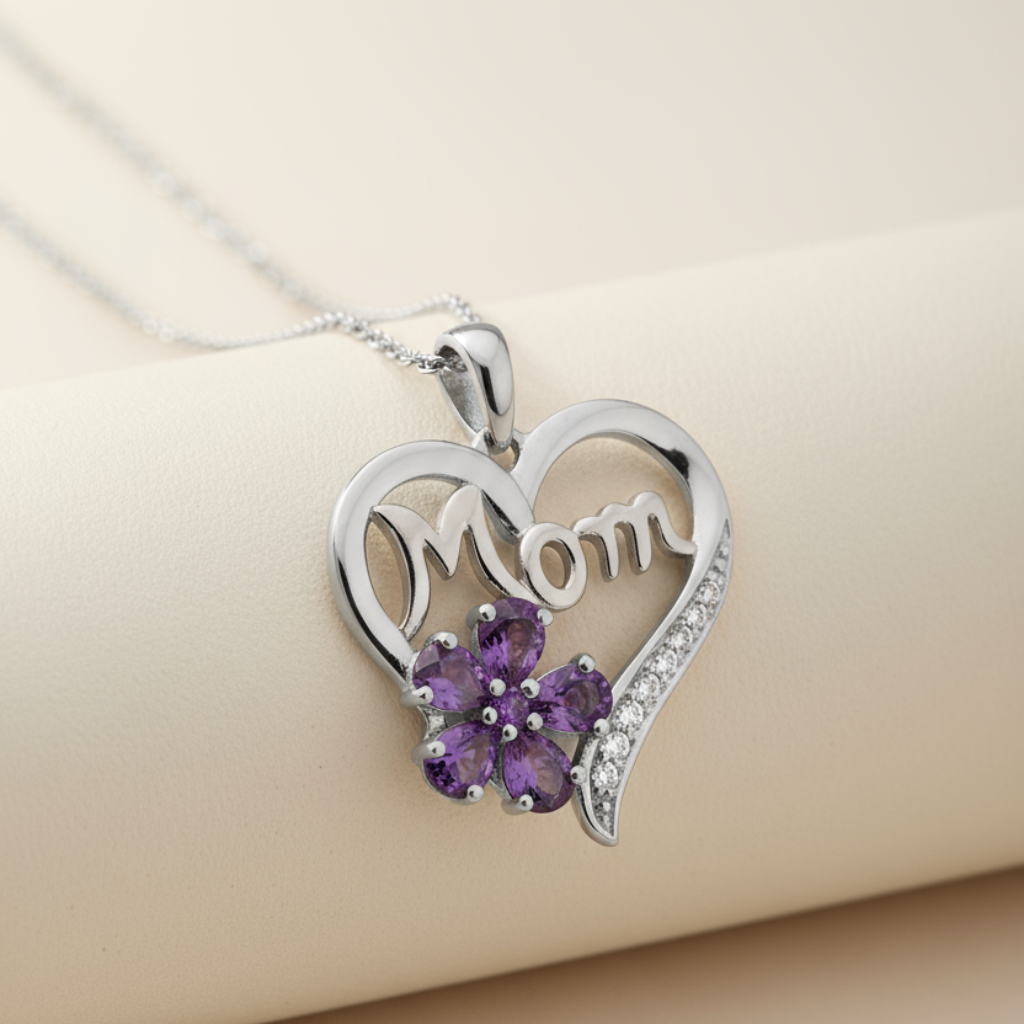 Pear Mom Love Heart Pendant Necklace
