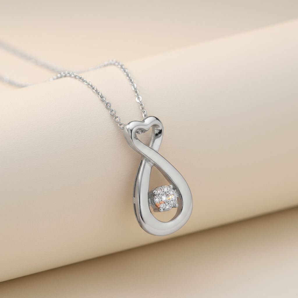 Accent Heart Infinity Pendant Necklace