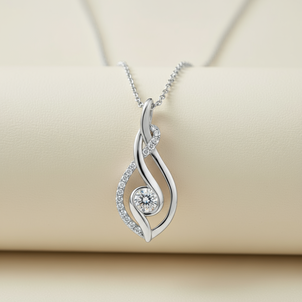 Moissanite Diamond Infinity Pendant Necklace