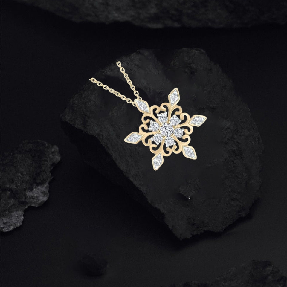 Birthday Snowflake Pendant Necklace