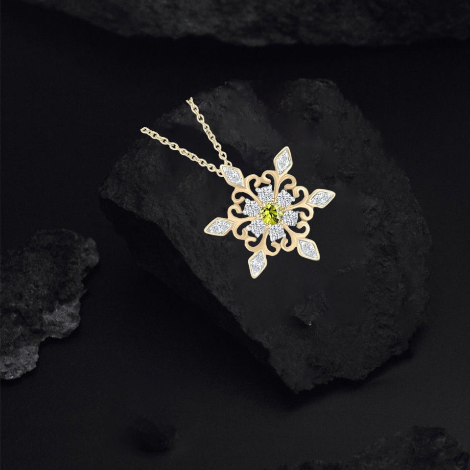 Birthday Snowflake Pendant Necklace