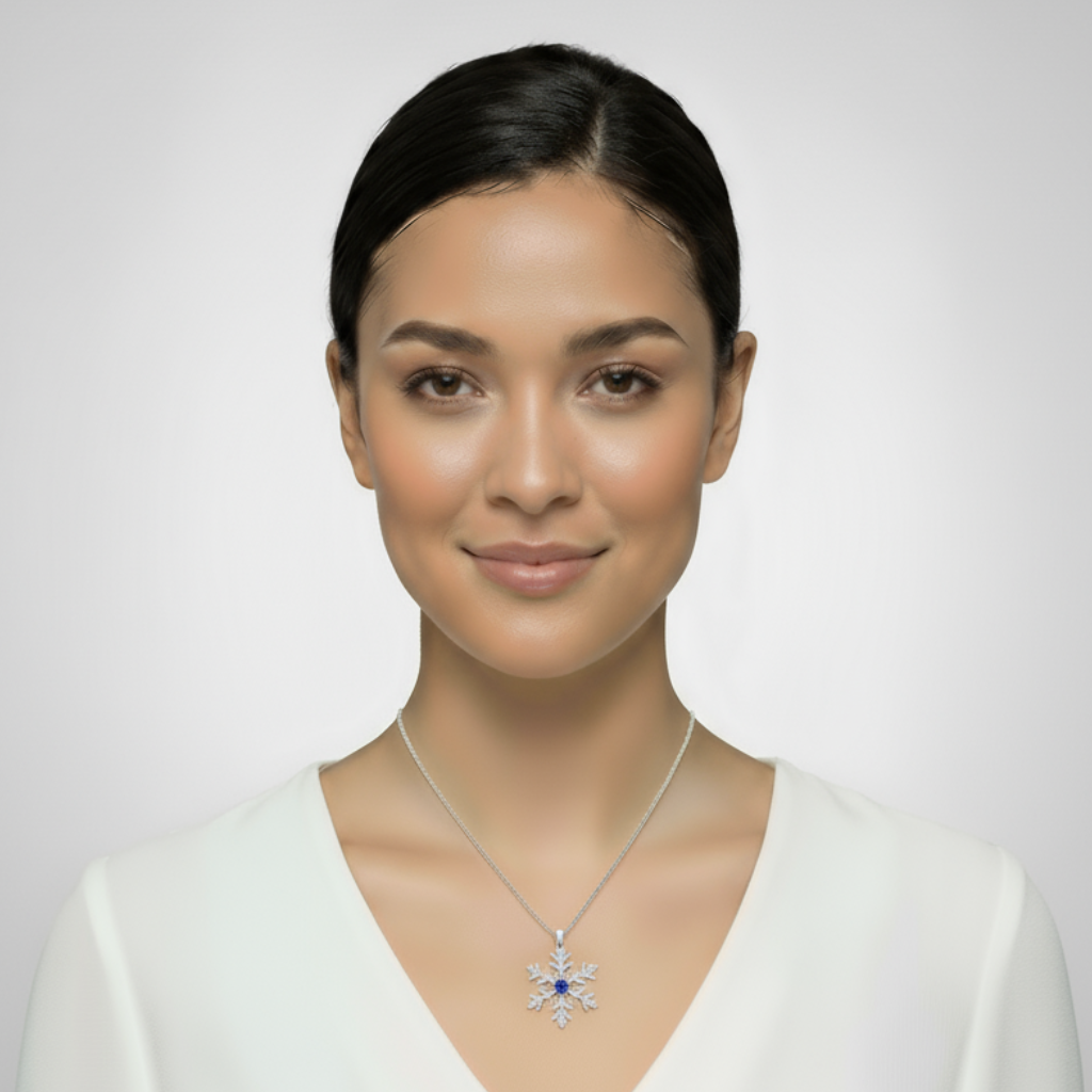 Birthday Snowflake Pendant Necklace