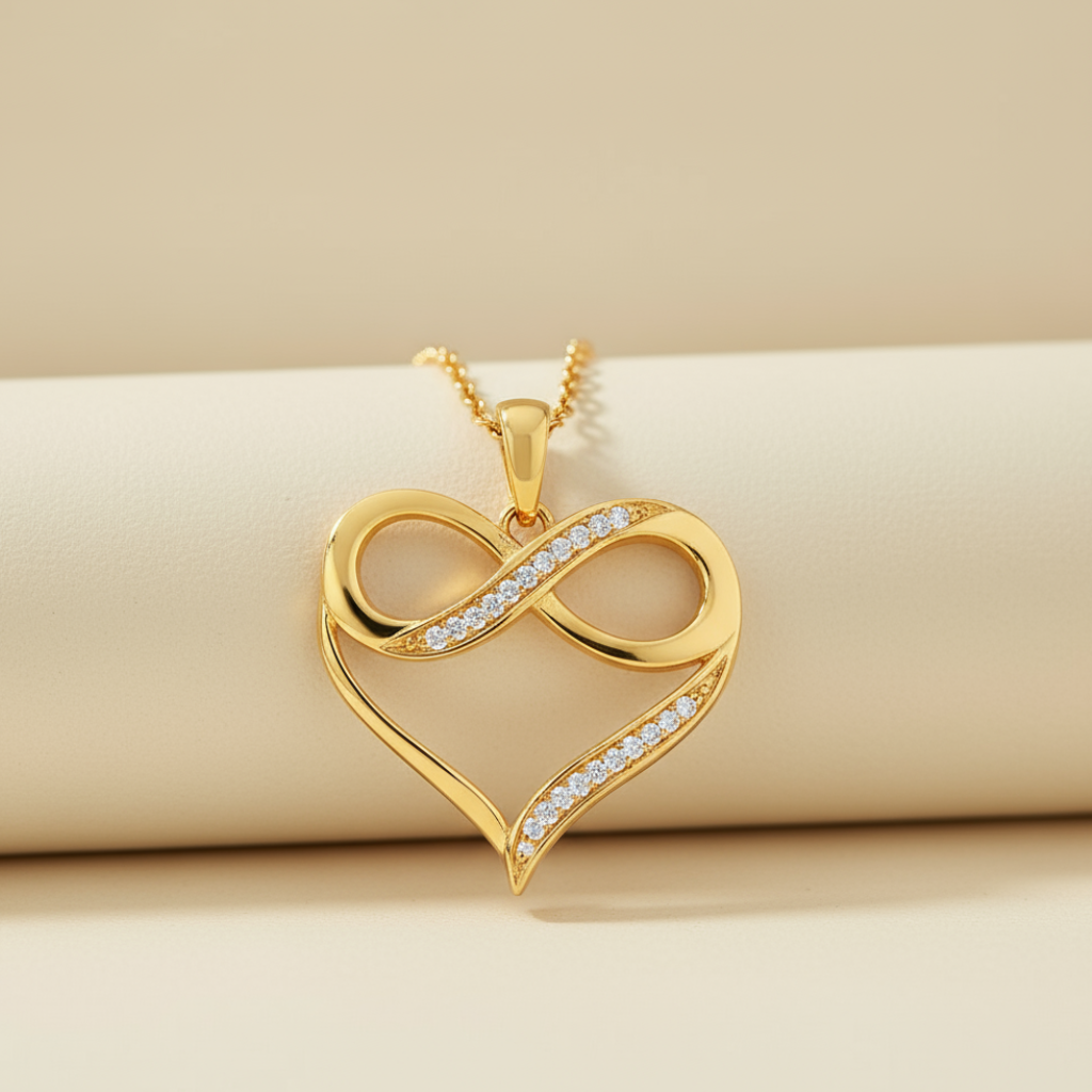Danity Heart Infinity Pendant Necklace
