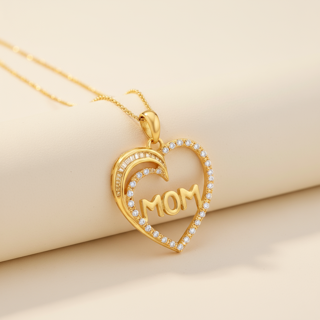 Mom Heart Pendant Necklace