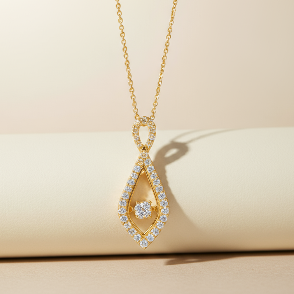 Infinity Teardrop Pendant Necklace