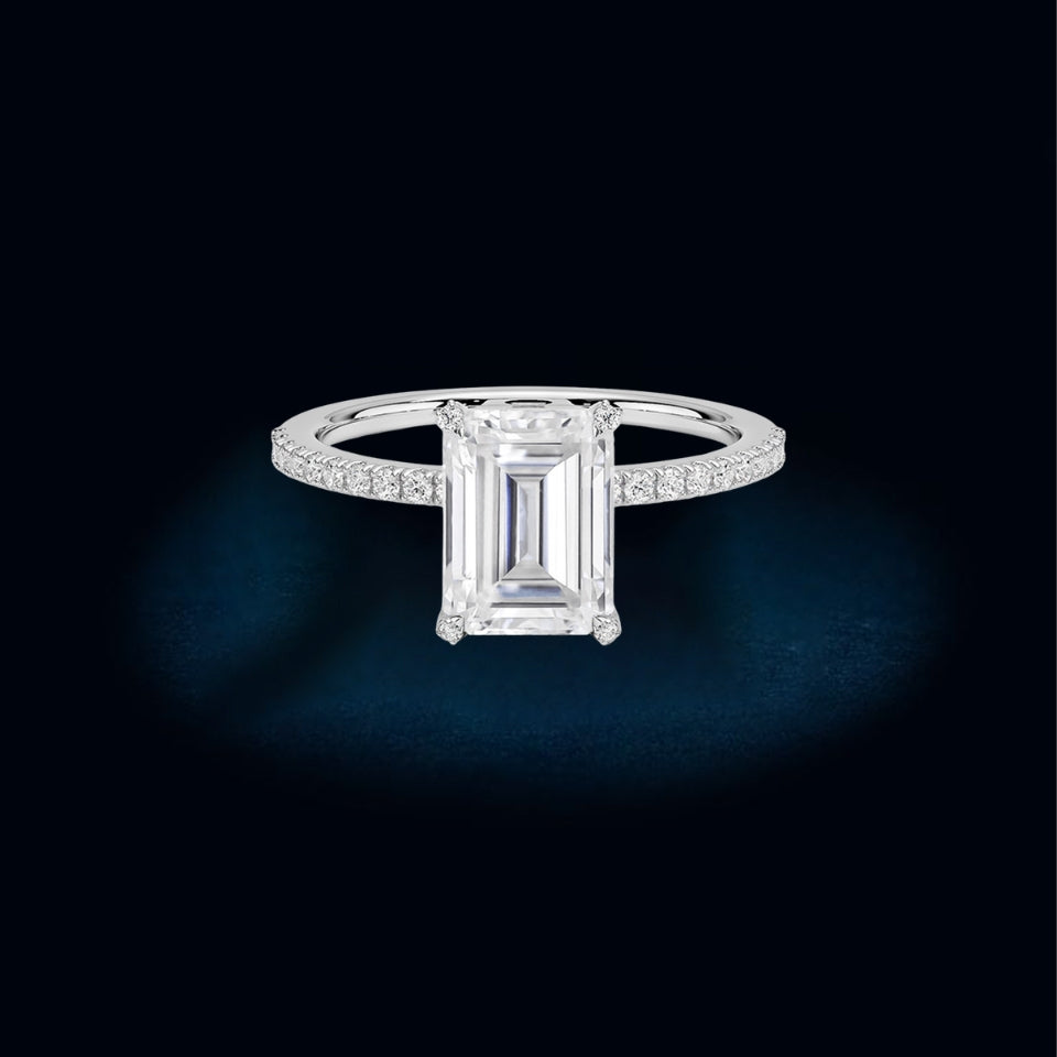 Emerald Moissanite Ring