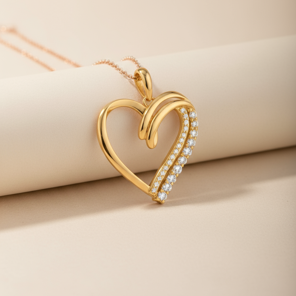 Round Looping Heart Pendant Necklace