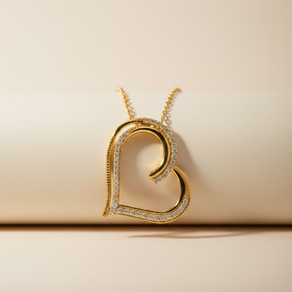 Moissanite Diamond Heart Pendant Necklace