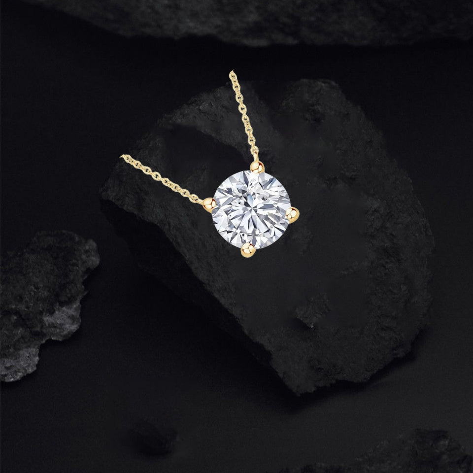 Round Solitaire Pendant Necklace