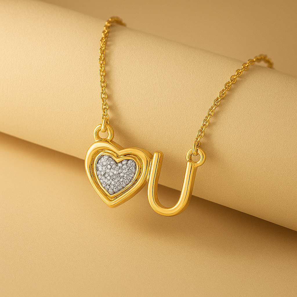 Love You Heart Pendant Necklace