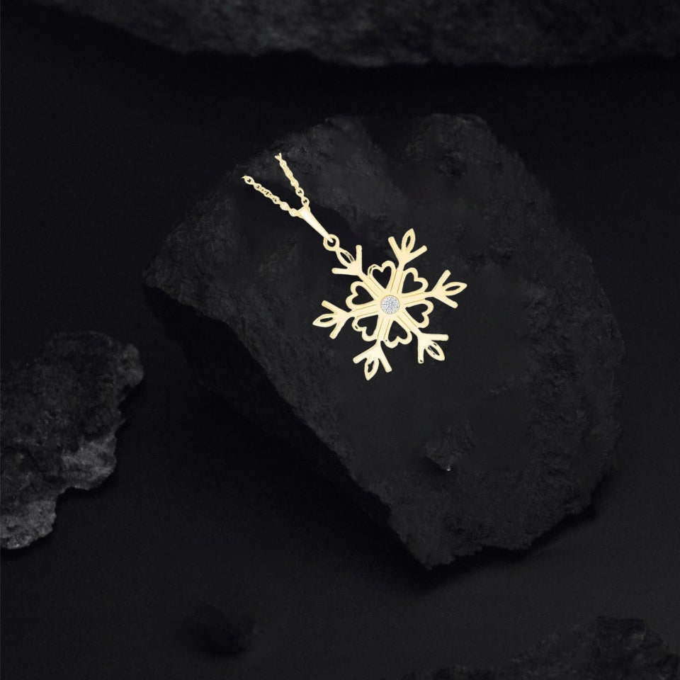 Heart Snowflake Pendant Necklace