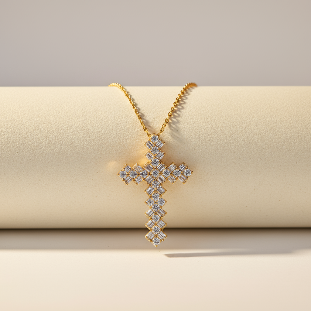 Chevron Cross Pendant Necklace